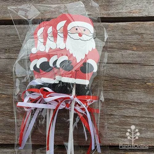 Wooden Santa Picks - Pack Of 4 3 Wooden Santa Picks - Pack Of 4 - Image 3